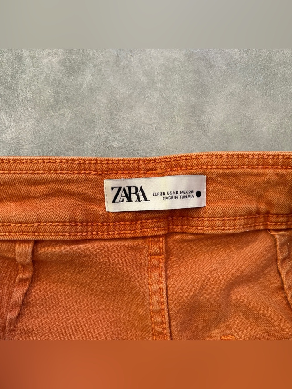 Zara burnt orange high rise wide leg flare jeans - Picture 4 of 14